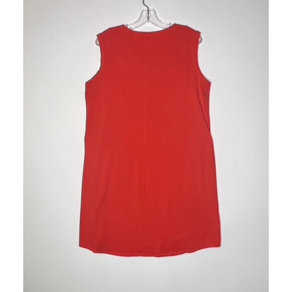Eileen Fisher Scoopneck Knee Length Dress Sleeveless Jersey Knit Orange Large - Picture 4 of 6